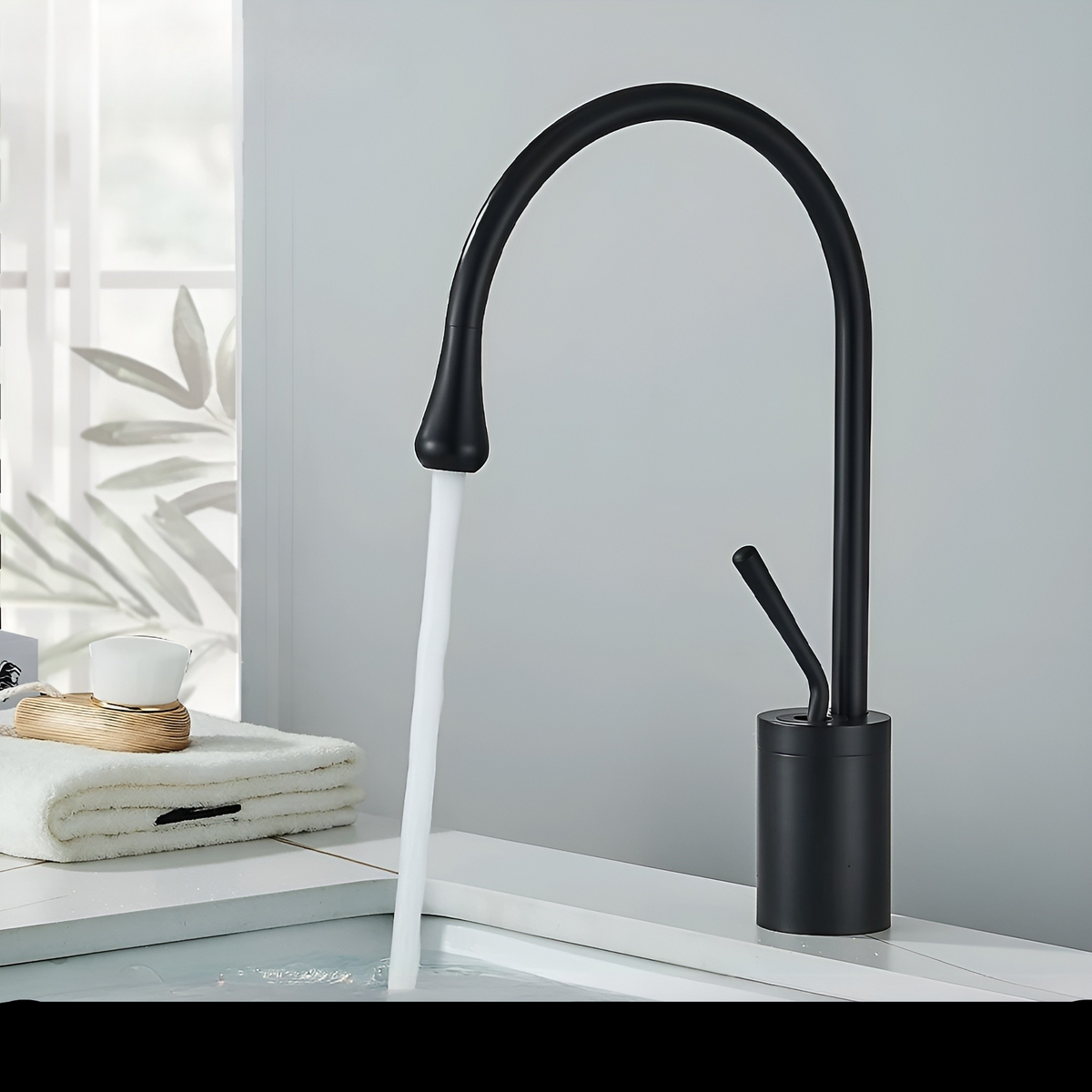 Rubinetto da lavabo in ottica spazzolata – Rubinetto a colonna, miscelatore caldo-freddo, rubinetto in ottone per la zona giorno