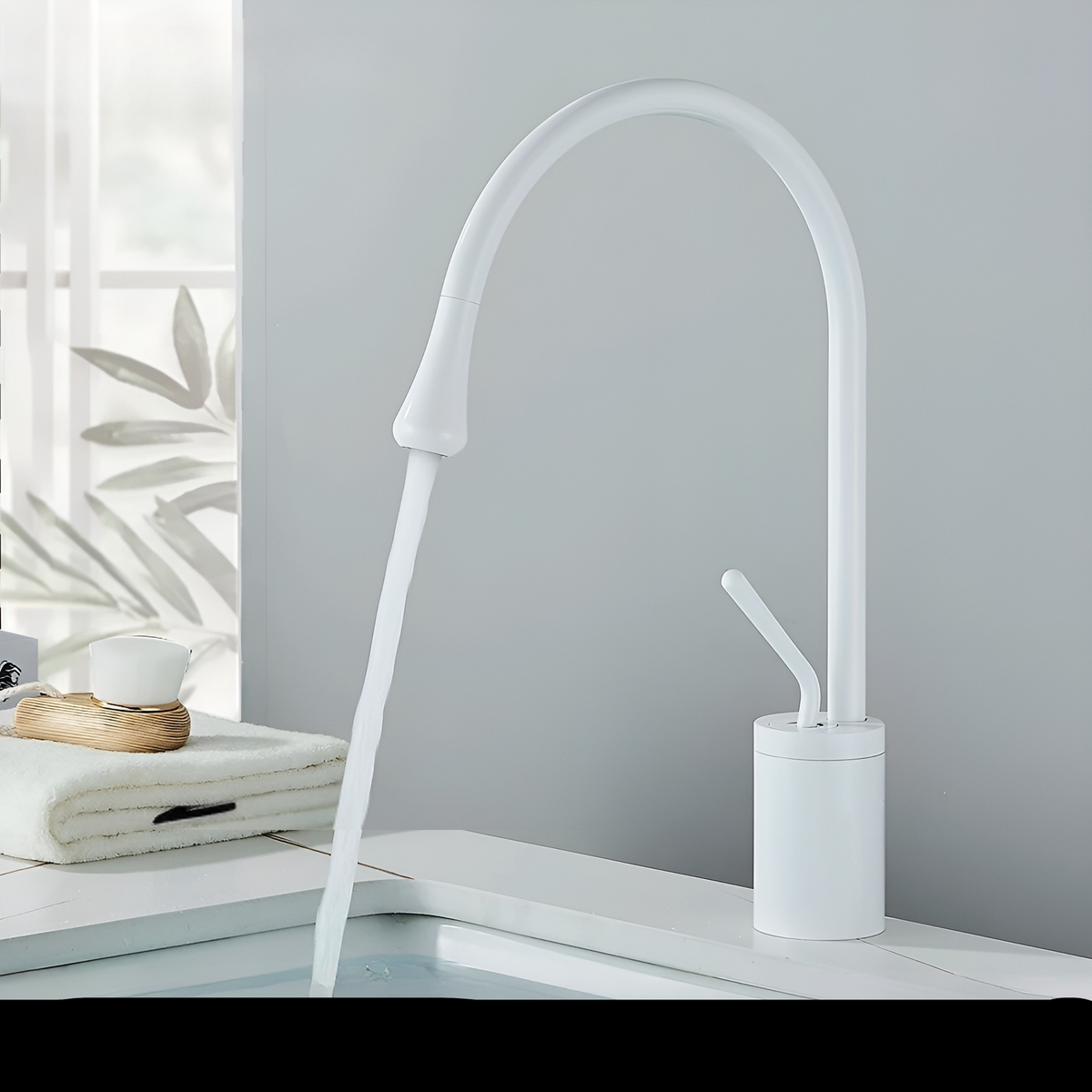 Rubinetto da lavabo in finitura spazzolata – Rubinetto monocomando, miscelatore caldo-freddo, rubinetto in ottone per la zona giorno