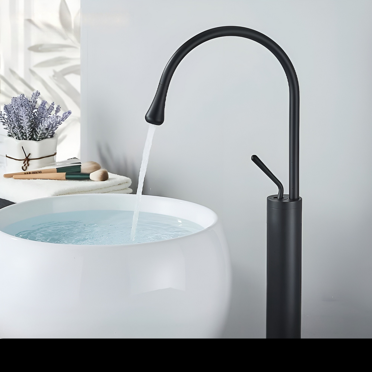 Rubinetto da lavabo in ottica spazzolata – Rubinetto a colonna, miscelatore caldo-freddo, rubinetto in ottone per la zona giorno