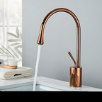 Rubinetto da lavabo in finitura spazzolata – Rubinetto monocomando, miscelatore caldo-freddo, rubinetto in ottone per la zona giorno