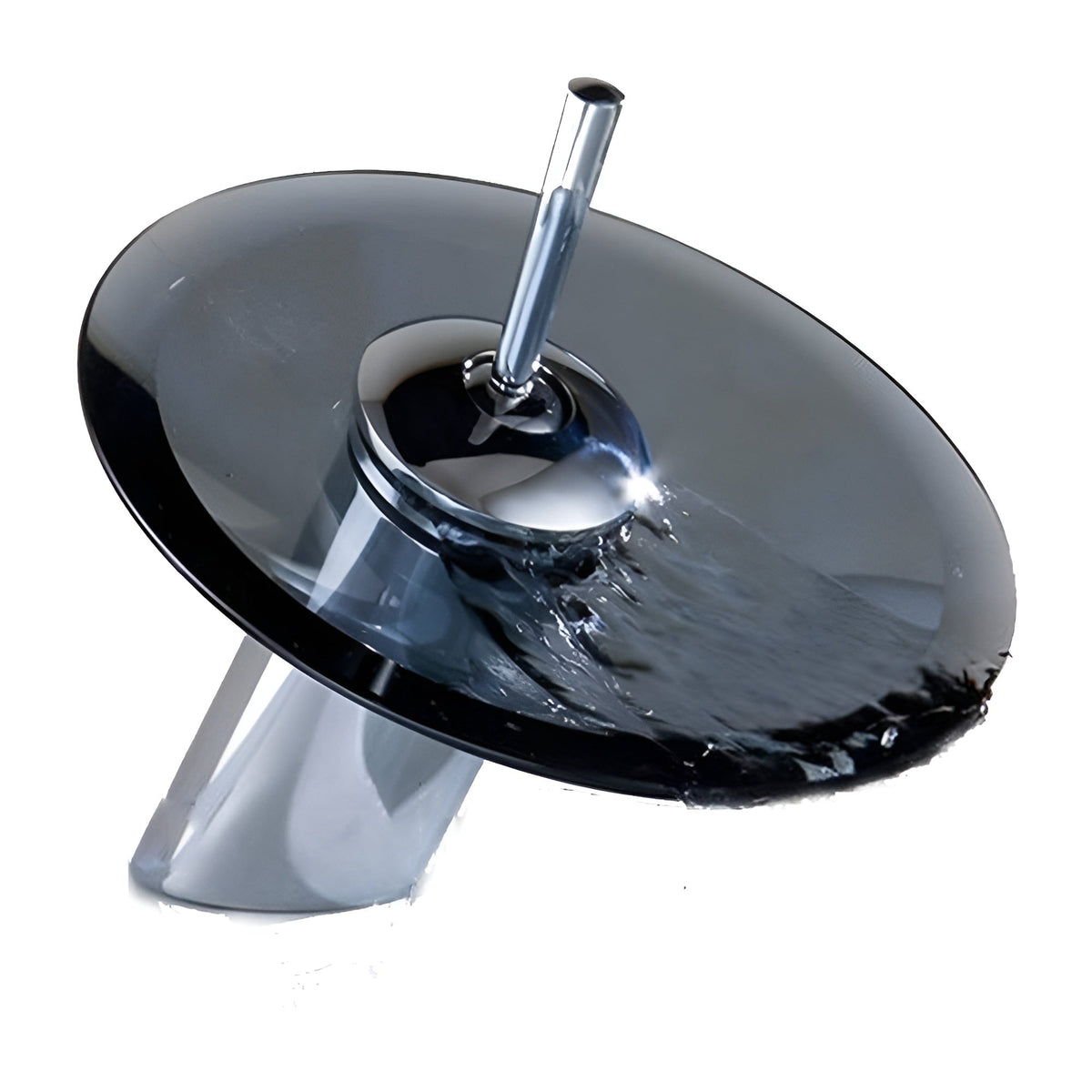 Rubinetto da lavabo con cascata – Elegante e moderno | Miscelatore monocomando in cromo per bagno