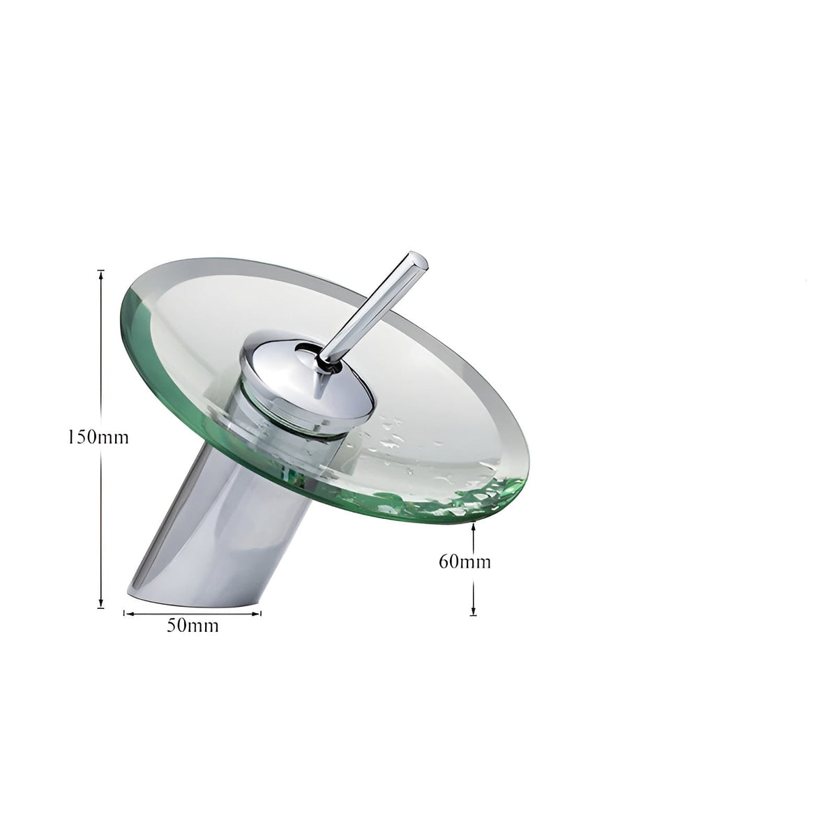 Rubinetto da lavabo con cascata – Elegante e moderno | Miscelatore monocomando in cromo per bagno