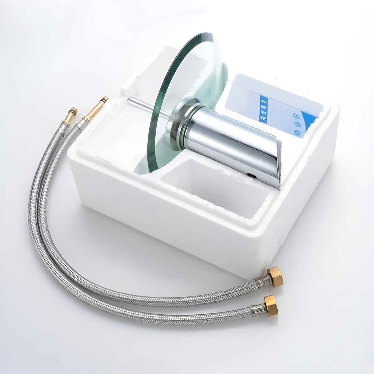 Rubinetto da lavabo con cascata – Elegante e moderno | Miscelatore monocomando in cromo per bagno