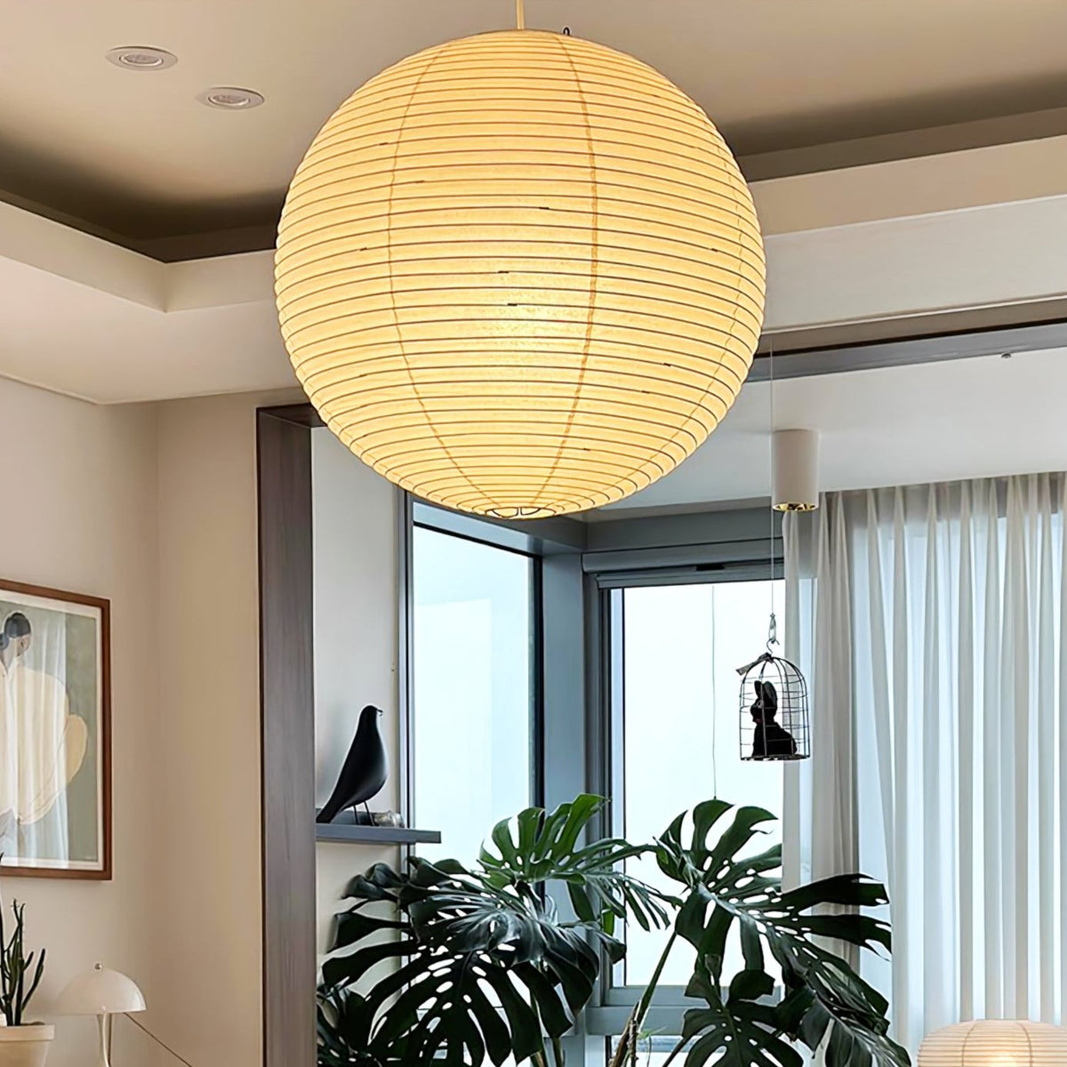 Lampada a sospensione serie Washi Paper Round