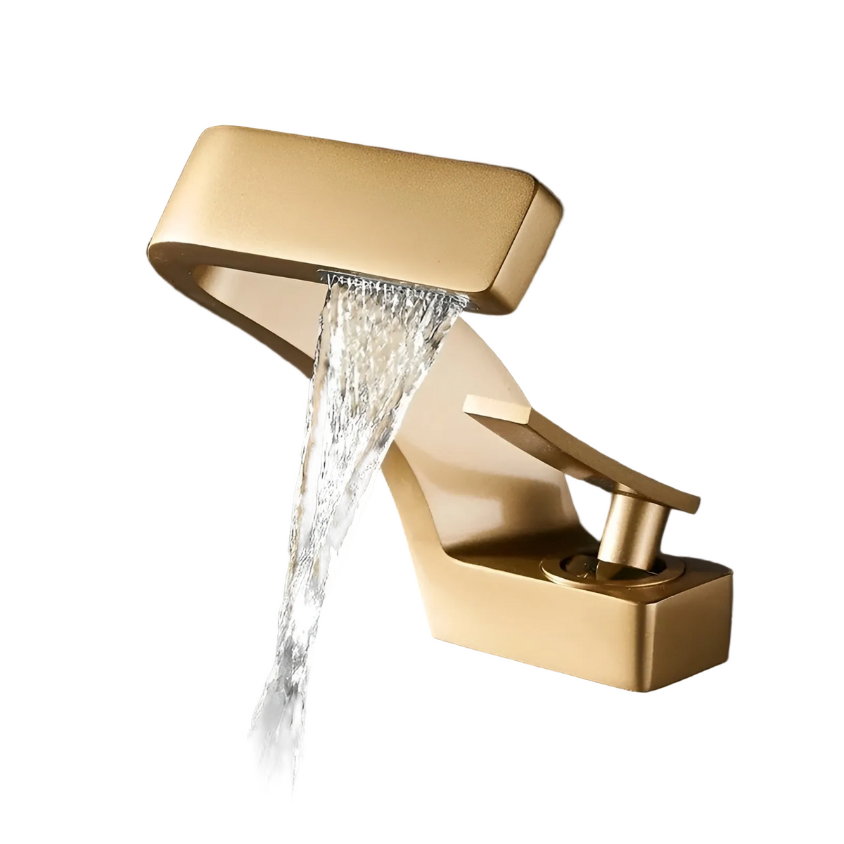Rubinetto a cascata per lavabo – Miscelatore in ottone con acqua calda e fredda | Elegante per bagno e WC ospiti