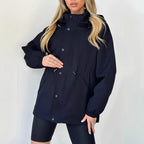 Giacca Impermeabile da Donna con Fodera – Parka Impermeabile con Vita Regolabile