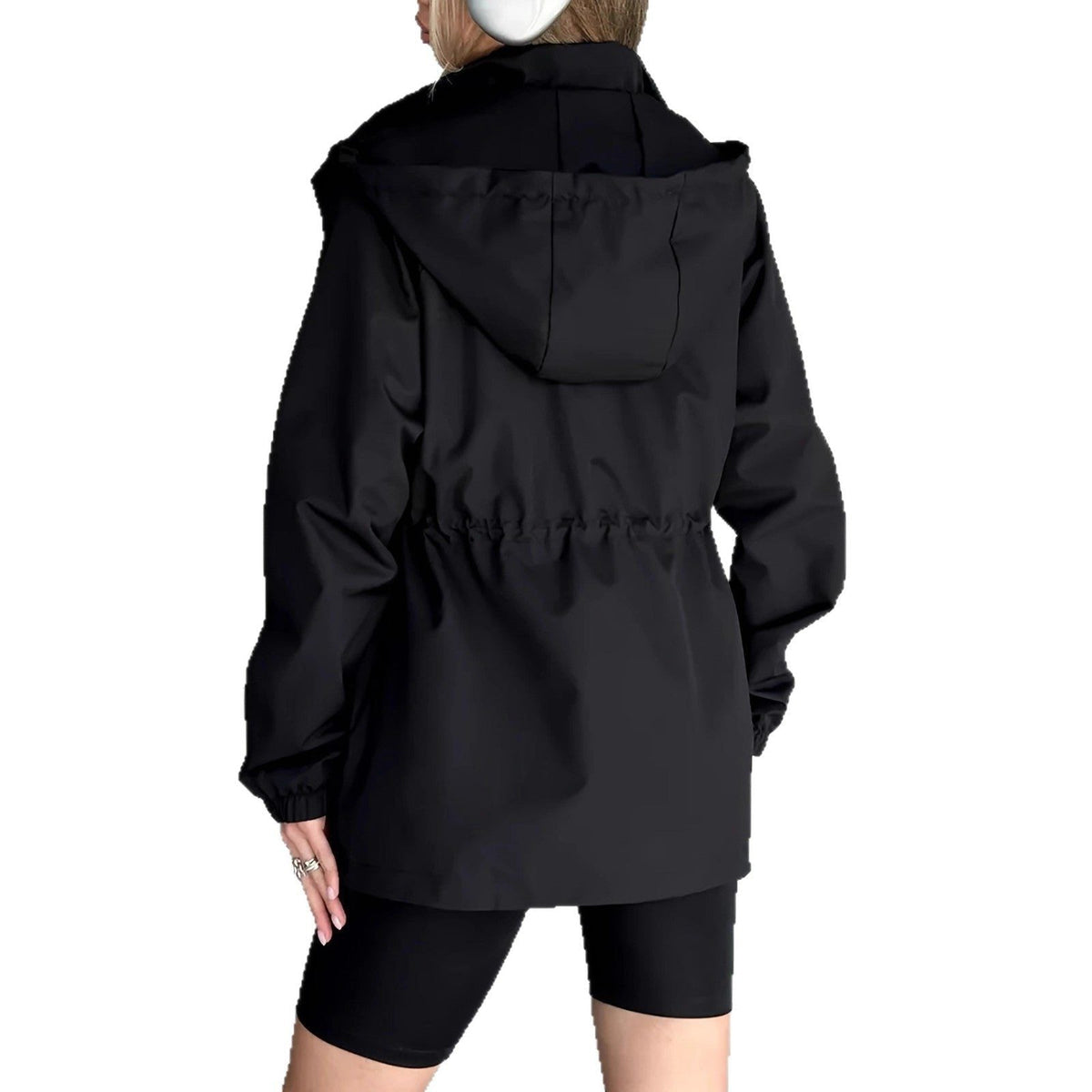 Giacca Impermeabile da Donna con Fodera – Parka Impermeabile con Vita Regolabile