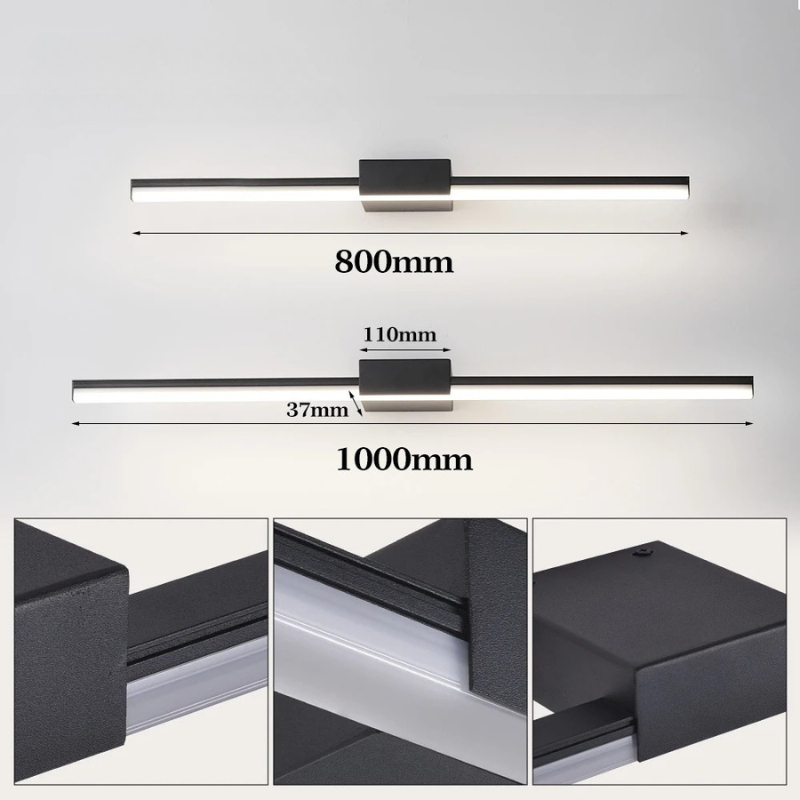 Applique a Specchio LED Moderno in Alluminio Impermeabile da Muro