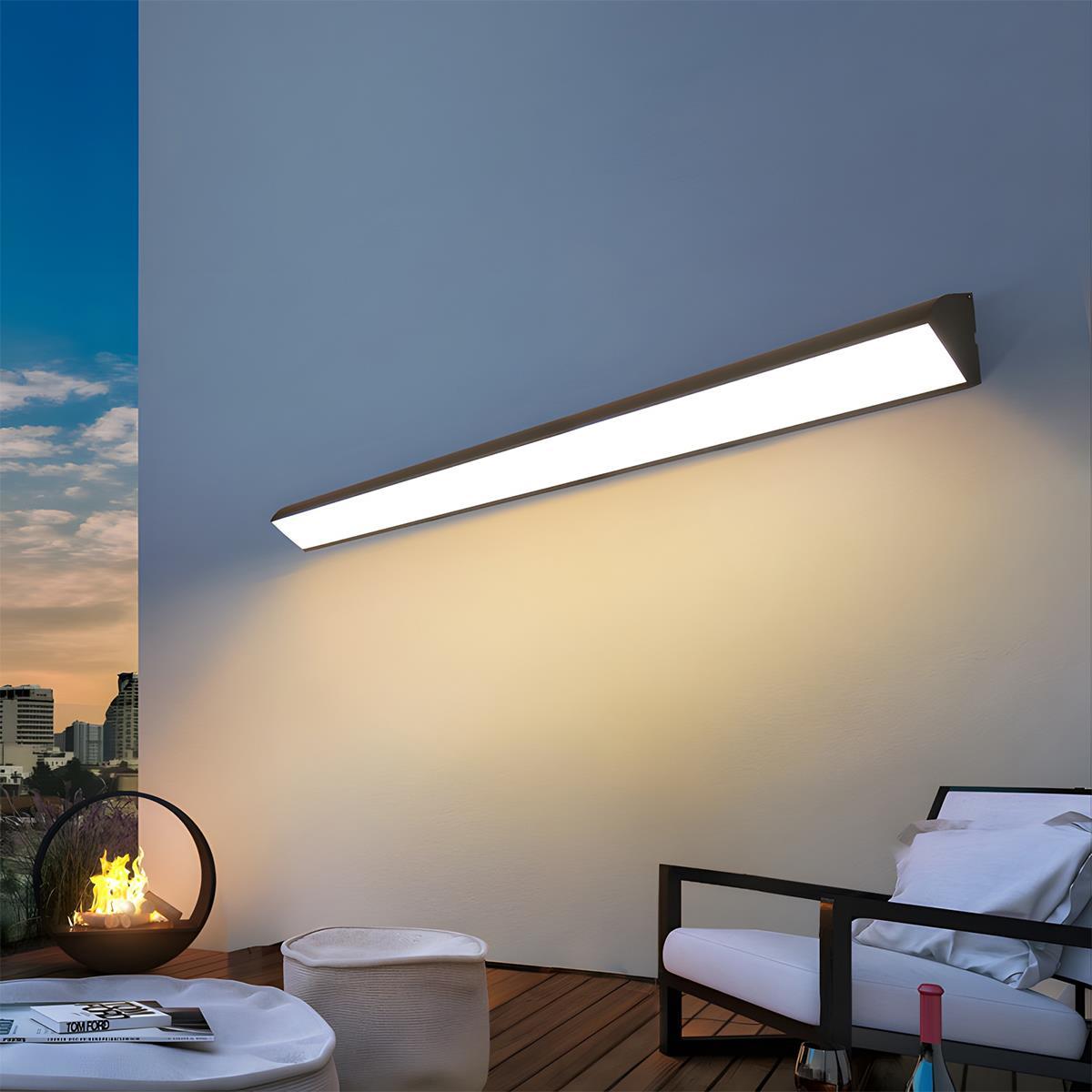 Sireya | Moderno Faretto da Parete LED da Esterno con Design Lineare Impermeabile IP65 per Illuminazione di Giardini e Patii