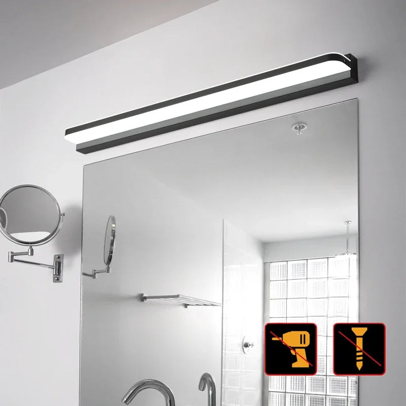 Lampada da Parete a LED con Specchio Impermeabile in Acciaio Inossidabile per Bagno