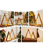 Albero di Natale in legno – Illuminato in Bianco Caldo | Perfetto per Tavolo, Camino & Decorazioni Festive