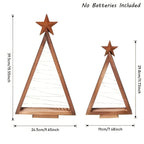 Albero di Natale in legno – Illuminato in Bianco Caldo | Perfetto per Tavolo, Camino & Decorazioni Festive