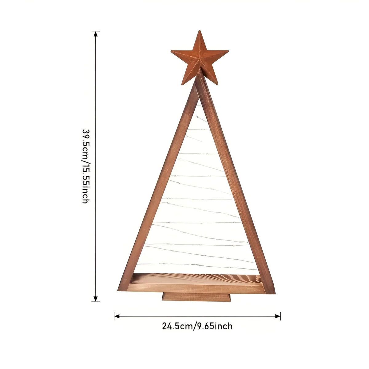 Albero di Natale in legno – Illuminato in Bianco Caldo | Perfetto per Tavolo, Camino & Decorazioni Festive
