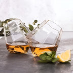 Set di bicchieri da whisky (4–6 pezzi) – Elegante design a diamante senza stelo | Perfetto per whisky, vino e cocktail