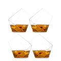 Set di bicchieri da whisky (4–6 pezzi) – Elegante design a diamante senza stelo | Perfetto per whisky, vino e cocktail