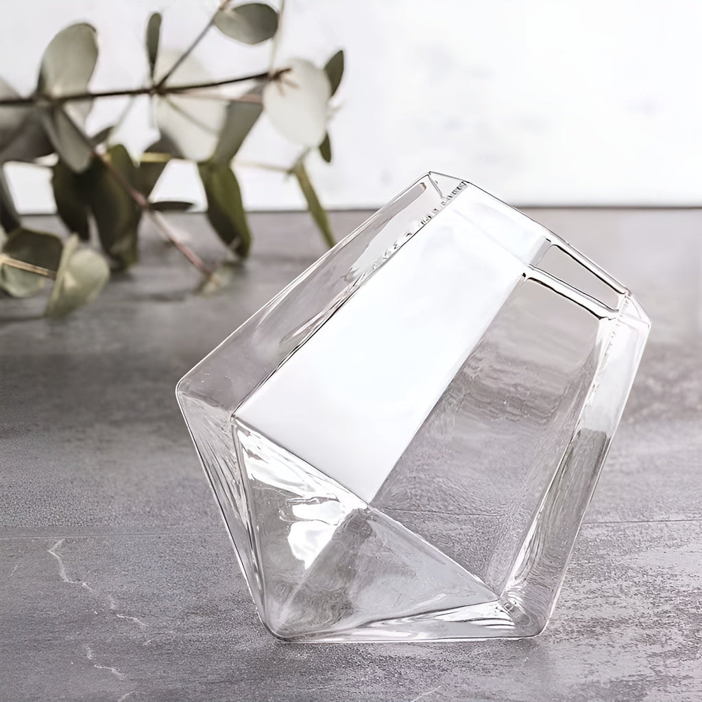 Set di bicchieri da whisky (4–6 pezzi) – Elegante design a diamante senza stelo | Perfetto per whisky, vino e cocktail