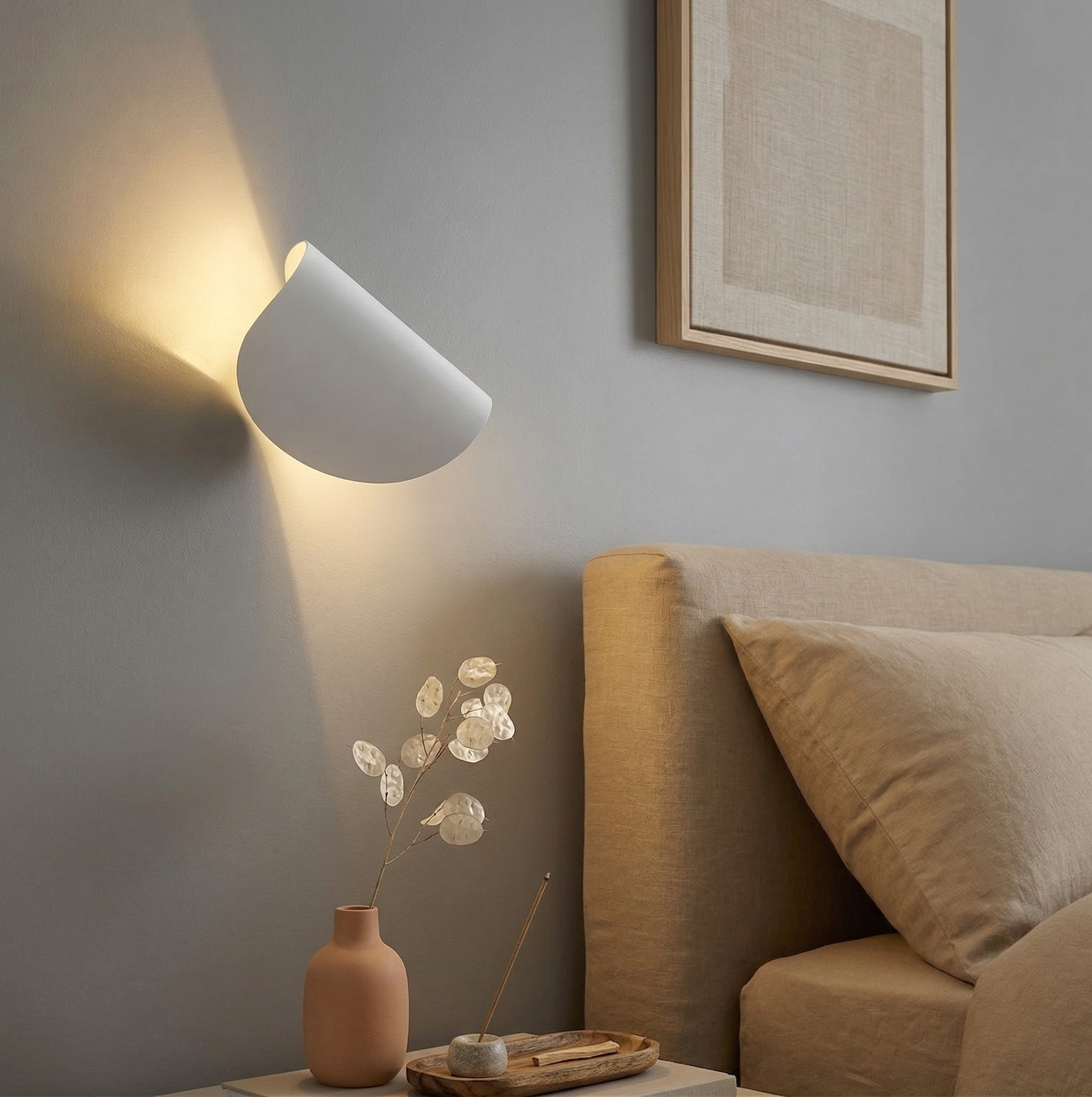 Lampada da Parete LED Orientabile Moderna in Metallo Design Curvo Regolabile