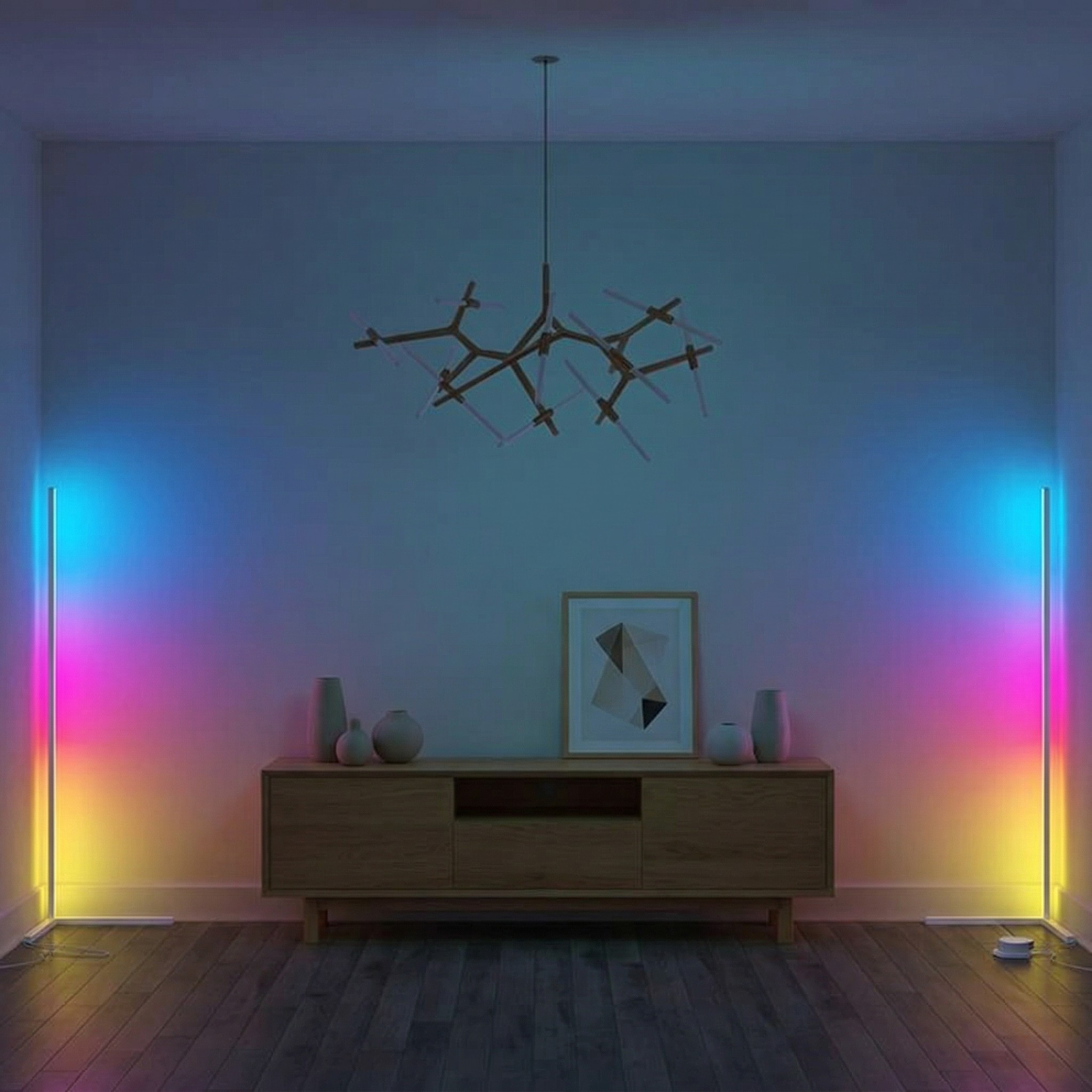 Lampada da Terra Angolare LED RGB Luce Ambiente Moderna con Telecomando