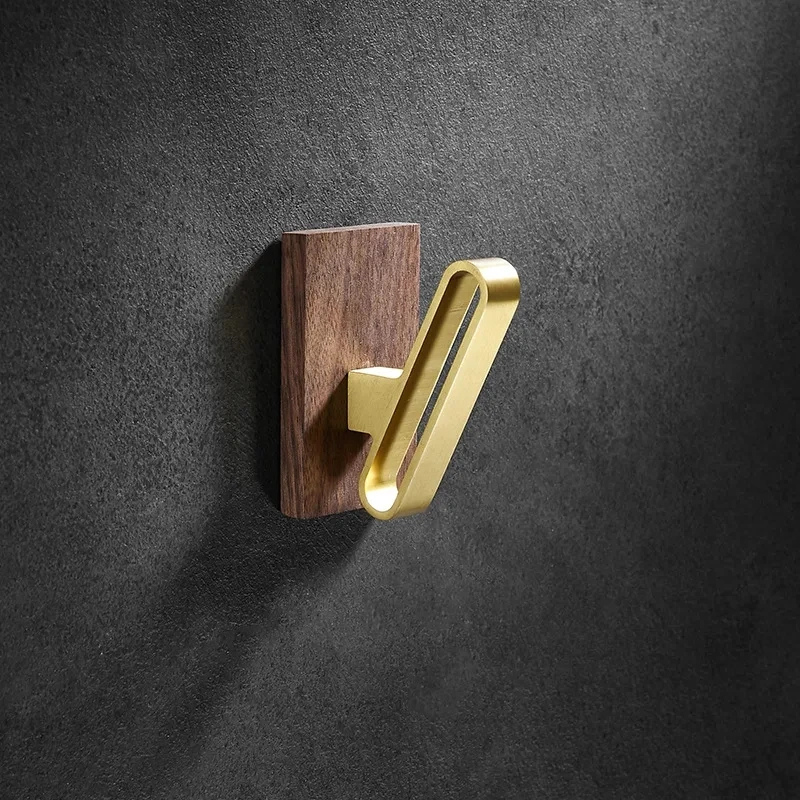 Gancio per Accappatoio in Legno e Alluminio, Appendino Multiuso per Asciugamani e Vestiti