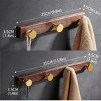 Gancio per Accappatoio in Legno e Alluminio, Appendino Multiuso per Asciugamani e Vestiti