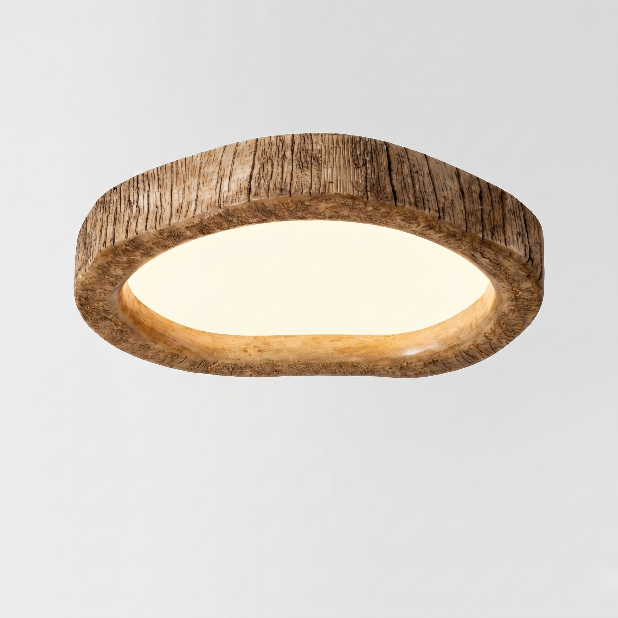 Plafoniera in Legno Design Organico per Camera e Soggiorno