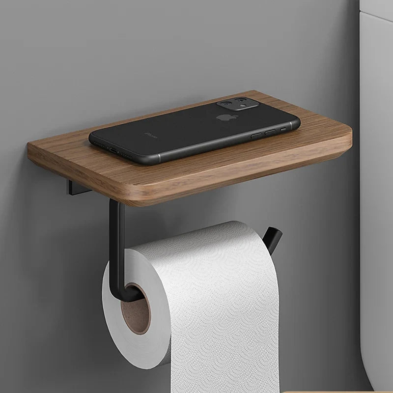 Mensola per Accessori da Bagno in Legno da Muro