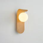 Applique Legno LED Globo Lampada Parete Scandinava
