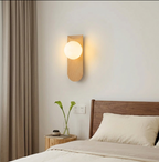 Applique Legno LED Globo Lampada Parete Scandinava