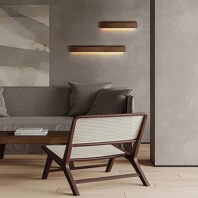 WOODLUX LED – lampada da parete in legno moderno con 3 modalità di colore