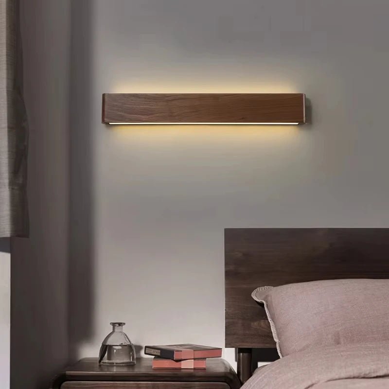WOODLUX LED – lampada da parete in legno moderno con 3 modalità di colore