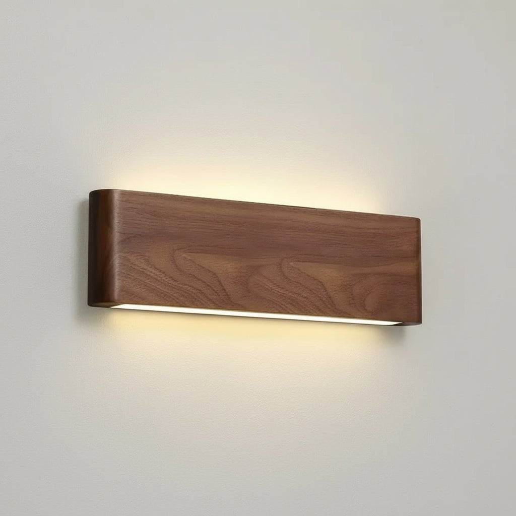 WOODLUX LED – lampada da parete in legno moderno con 3 modalità di colore