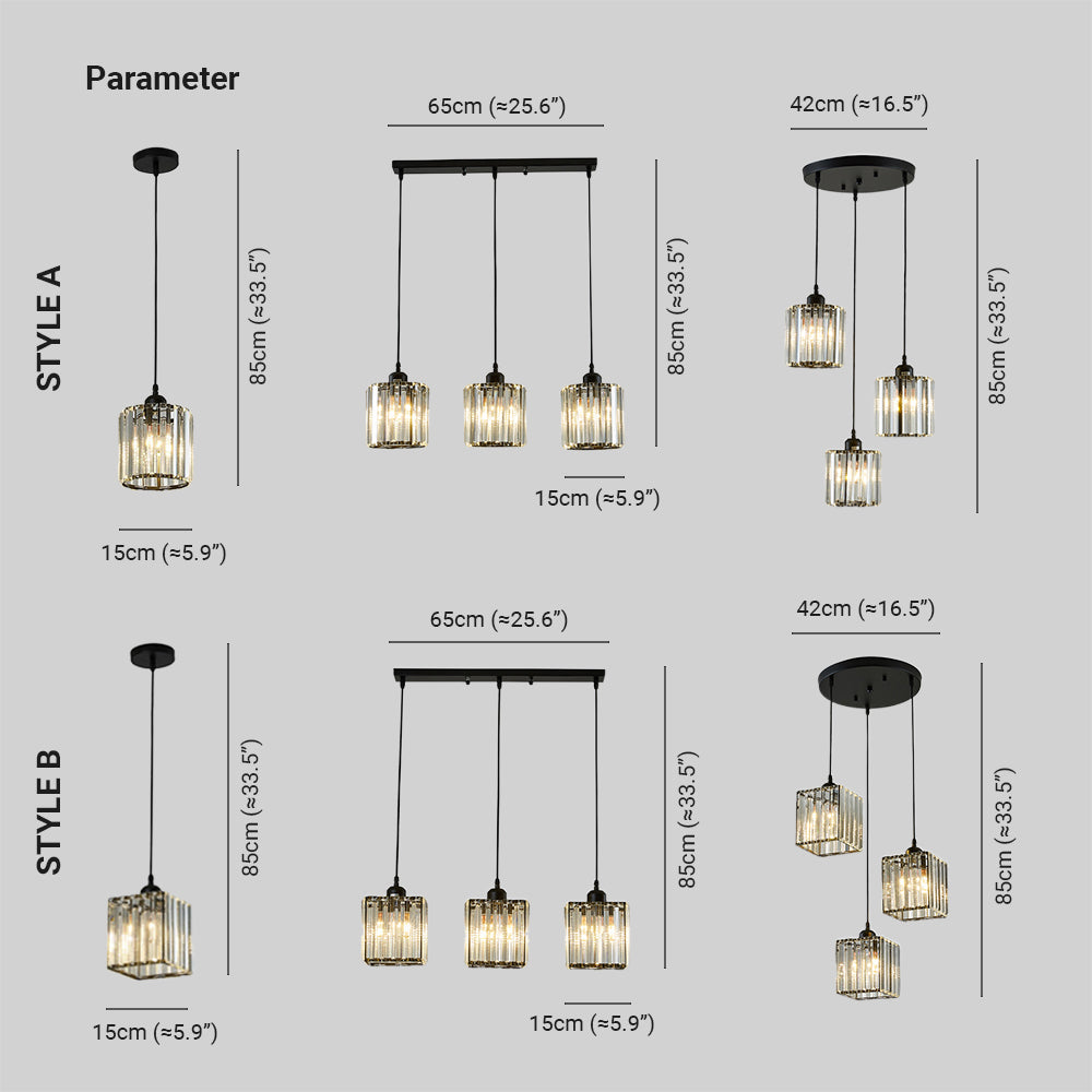 Vina Moderno Cluster Lampadario in Vetro, Nero/Oro