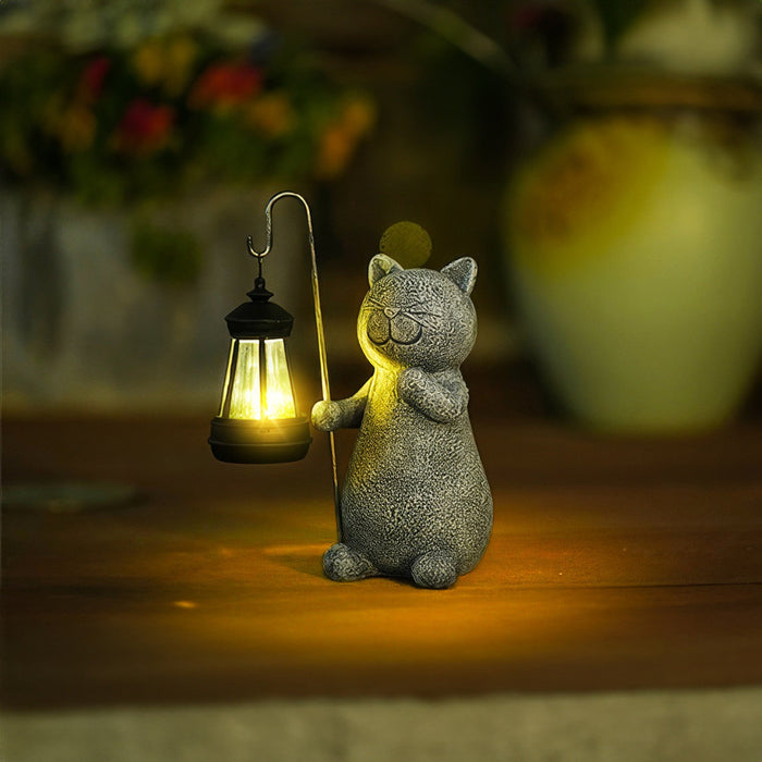 Gatto Gloiante Giardino Lampada